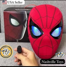 Spider-Man Mask No Way Home w/LED Red  & Blue  Moving Eyes /Remote Control Ring
