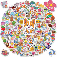 200 PCS Cute Waterproof Vinyl Stickers for Kids - Water Bottles, Laptops, Kawaii