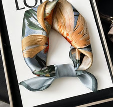 100 Mulberry Silk flower Print Shawl Bandana 53X53cm Scarf Neckerchief wrap new