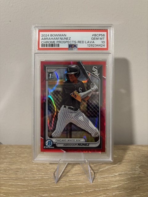 2024 Bowman Abraham Nunez Red Lava 1st 4/5! POP 2 PSA 10