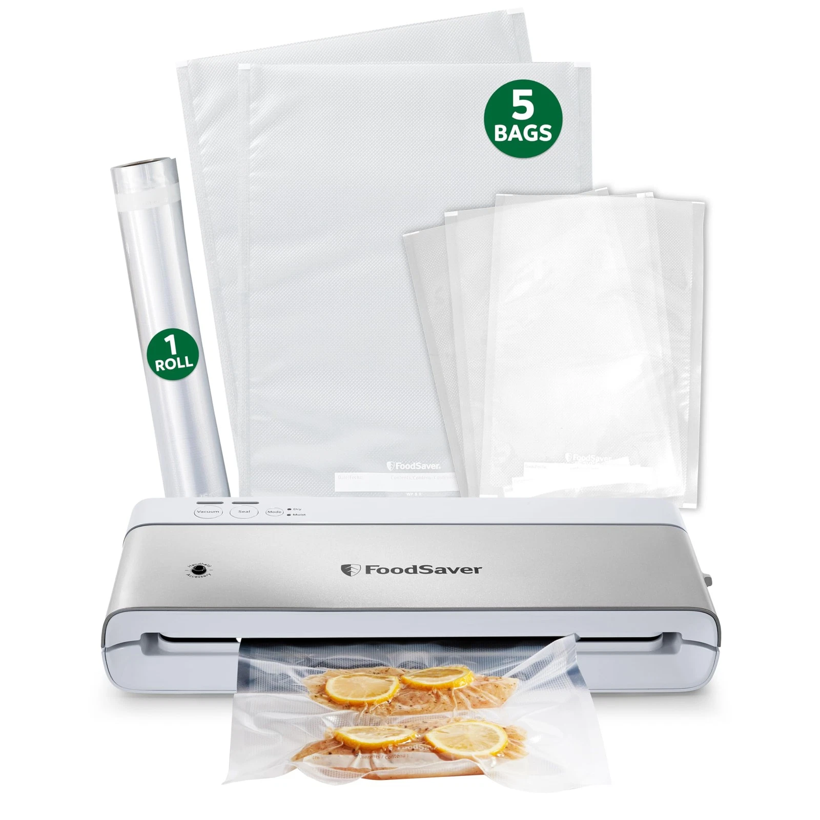 FoodSaver Compact Vacuum Sealer Machine with Airtight Bags and Roll Ideal for
