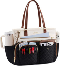 Teacher Tote Bag for Women Work, Laptop Bag with Large Cup Holder, Nurse Bag wit
