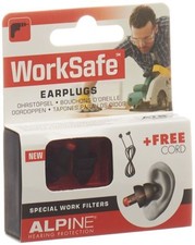 ALPINE WorkSafe Earplugs 1 Pair with Case - Reusable, Comfortable