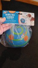 Wobble Wag Giggle Ball Interactive Dog Toy Blue Releases Treats Fun Sounds