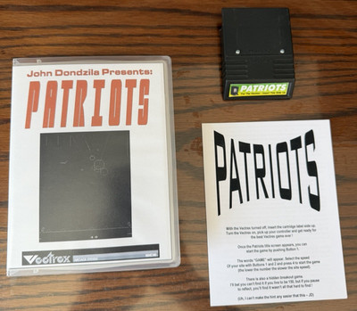 Vectrex Patriots by John Dondzilla *Very Rare Original 2002 Release* CIB MINT!