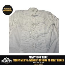 Vintage Robert Talbott Mens 15.5 x35 Tuxedo Shirt White Pleated Formal Dress USA