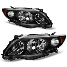 Headlight Assembly Compatible with OE-Black/Amber/Clear Fit 2009-2010 Corolla