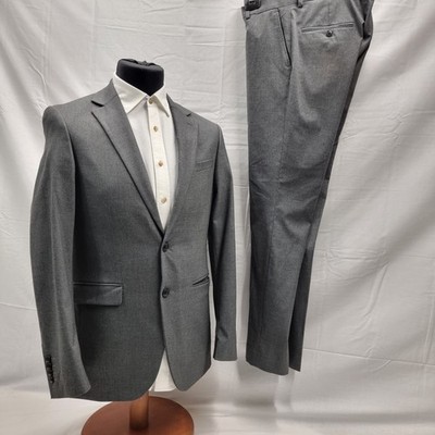  Dobell Men's Slim Fit Suit Grey Size UK 38L Jacket & 30R Trousers