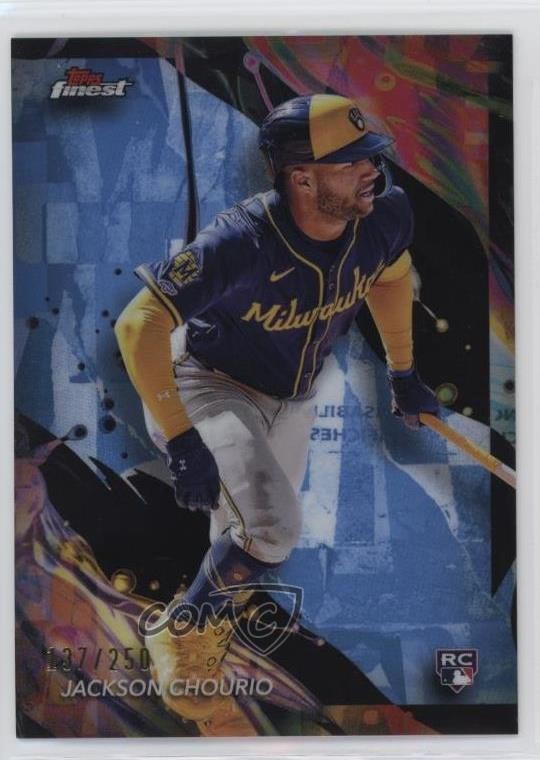 2024 Finest Uncommon Sky Blue Refractor /250 Jackson Chourio #159 Rookie RC 1bk5