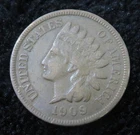 1909 Indian Head One Cent * Better Grade * Partial Liberty * Last Year * 5085