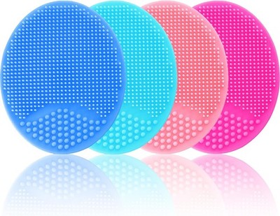 Silicone Facial Cleansing Brush - 4 Pack Face Scrubber & Exfoliator for Deep... 