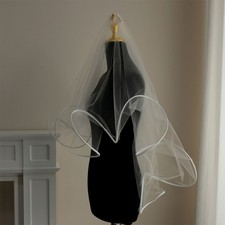 Two Layer Bridal Veils White with Comb for Wedding Ceremony Photoshoots Styling