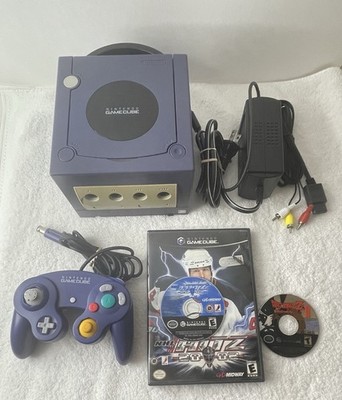 Nintendo GameCube DOL-001 Indigo Console Bundle W/ Games-Cleaned-Tested