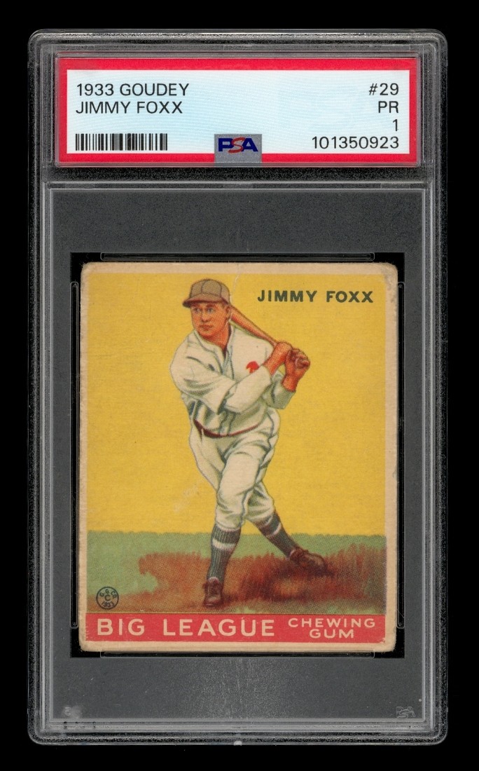 1933 Goudey Set-Break # 29 Jimmy Foxx PSA 1 PR
