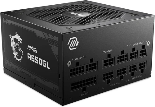 MAG A650GL Power Supply Unit, 650W, 80 Plus Gold, multiple generations GPU S