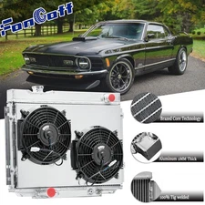 3 Row Radiator Shroud Fan For 68-70 Ford Mustang Fairlane Ranchero Mercury AT