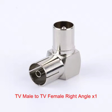 RF Right Angle Adapter Plug to Socket For TV Coax Aerial Cables Full Metal Male