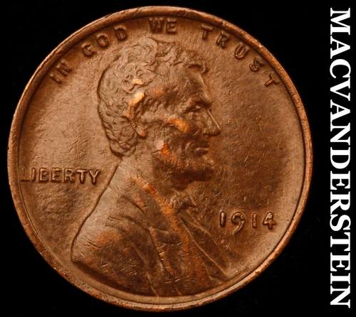 1914 Lincoln Wheat Cent - Scarce  Extra Fine  Better Date  No Reserve  #i5097