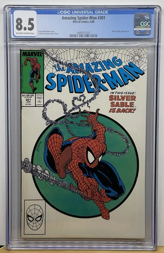 Amazing Spider-Man 301 1988 CGC 8.5 VF+ Classic Todd McFarlane Red Suit Cover