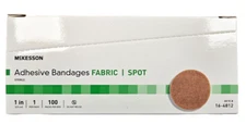 Mckesson Bandages Fabric SPOTS One Size 1" round 100ct (16-4812)