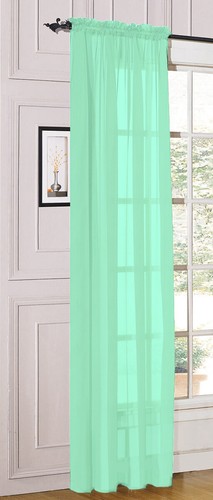 1 pieza Sheer Voile Rod Pocket Window Panel Cortina Cortinas Muchos tamaños y colores - Imagen 18 de 29