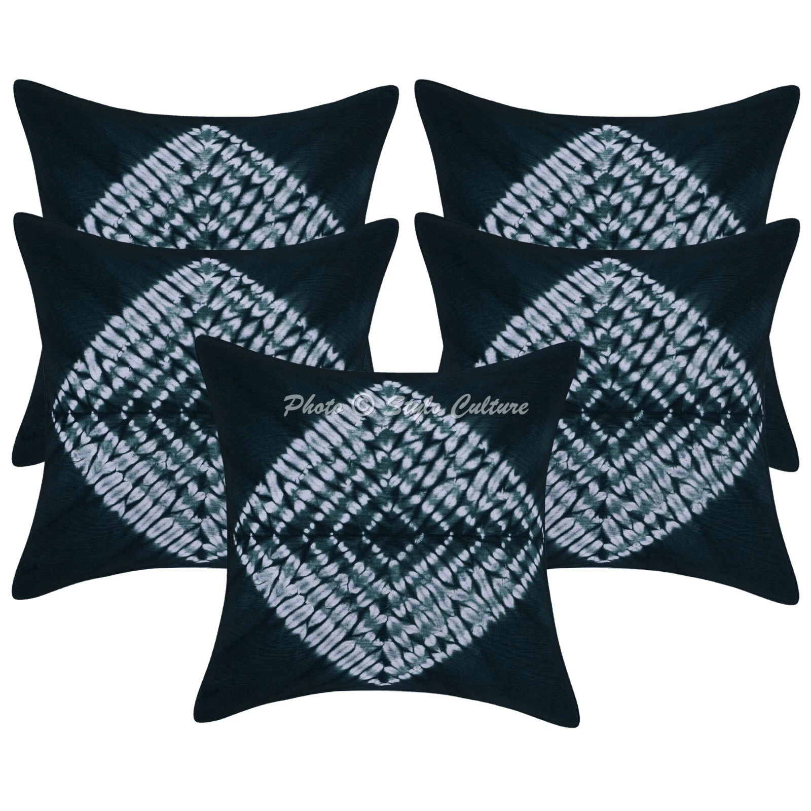 Handwoven Home Decor Cushion Tie Dye Decorative Shibori Pillow Cover Case