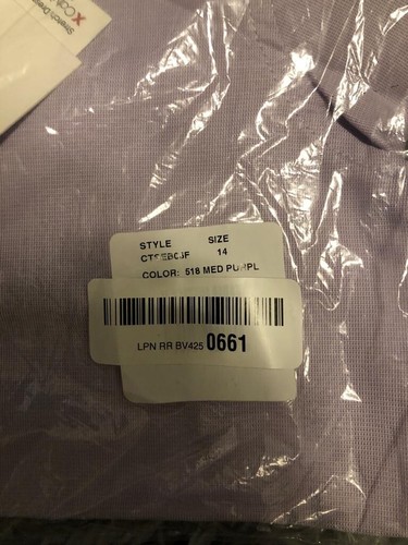 Calvin Klein Long Sleeve Dress Shirt With Buttoned Cuffs Purple Size 14 - Picture 9 of 12