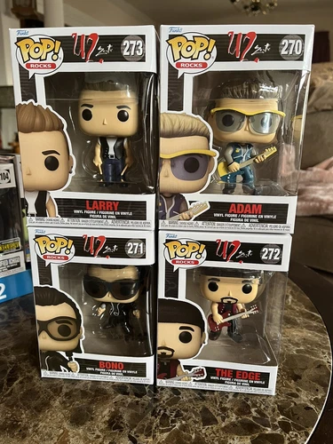 Funko POP! Rocks - U2 (Zoo TV) Vinyl Figures - SET OF 4 (The Edge, Bono, Larry,