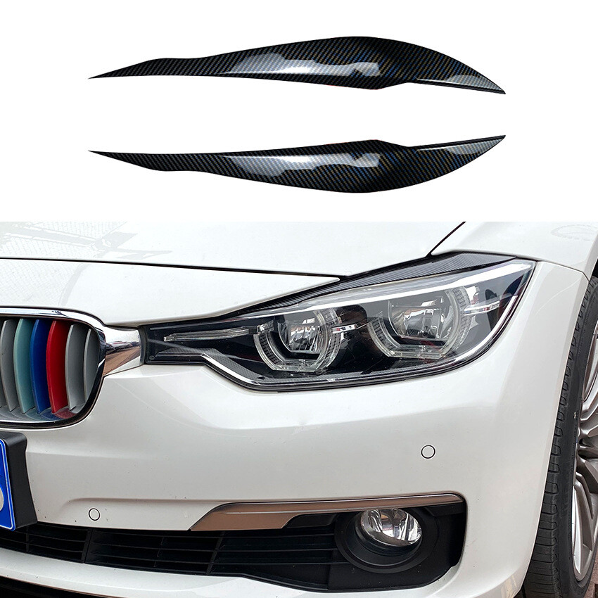 Carbon Fiber Headlight Eyelid Eyebrow Cover For BMW 3 Series F30 328 320i 13-17