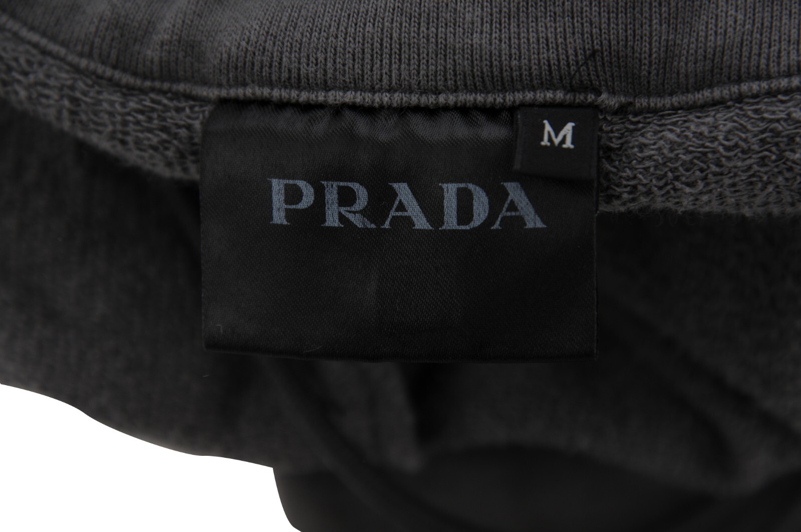 Prada Men Sweat Pants Size Medium Gray Cotton Joggers Nylon Logo Pocket image 7