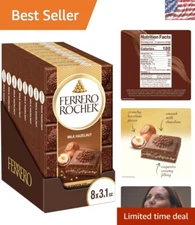 Savor 8 Individually Wrapped Milk Chocolate Hazelnut Bars - Gift-Worthy Treat