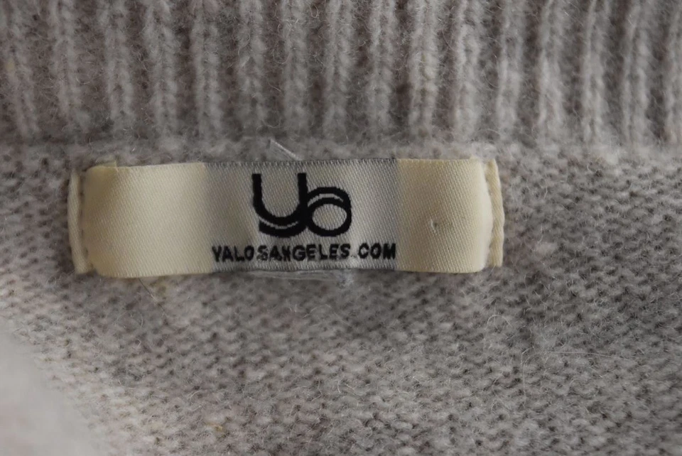 Vestido Suéter Ya Los Angeles Talla L Beige Gris Sobre la Rodilla Manga Corta Informal Foto 4 de 4