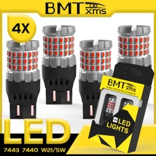 4pcs 7443 7444 LED Brake Tail Light Bulbs Red for Chevy Silverado 1500 2014-2018