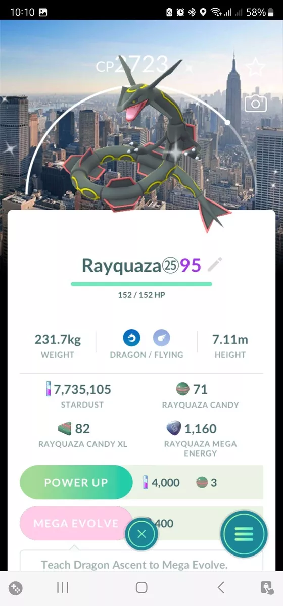 Rayquaza shiny - DRAGON ASCENT - Rare pokemon GO (Read Description