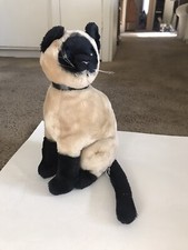 Vintage Dakin Cat Siamese Plush 14" Blue Eyes Korea 1980