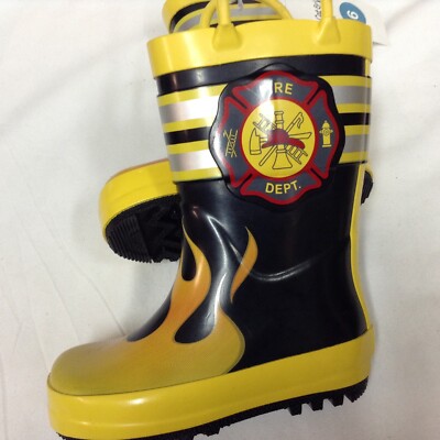 Toddler Boys Phoenix Rain Boots Black/Yellow Size 6 By Cat & Jack