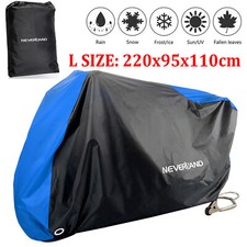 Large Heavy Duty Motorcycle Bicycle BikeCover Waterproof Rain UV Protector 220cm