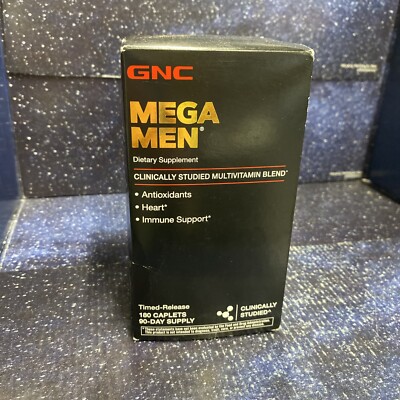 GNC Mega Men  Multivitamin 180 Caplets Exp  06/26+  Free Shipping