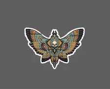 Moth Sticker Skull Ornate Waterproof NEW