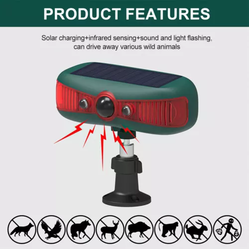 Sensor de movimiento solar exterior alarma de seguridad súper voz flash luz advertencia granja - Imagen 10 de 12