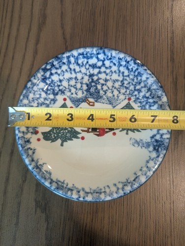 4 -Tienshan Folk Craft Cabin in the Snow 10.5" Dinner Plates and 2 - 7.5" plates - Picture 6 of 6
