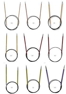 LANA GROSSA - Knit Pro Rainbow Aluminium Rundstricknadeln Stärke 2,0 - 12,0