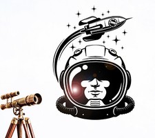 Wall Decal Astronaut Rocket Space Ship Spaceman Interior Vinyl Decor gz407