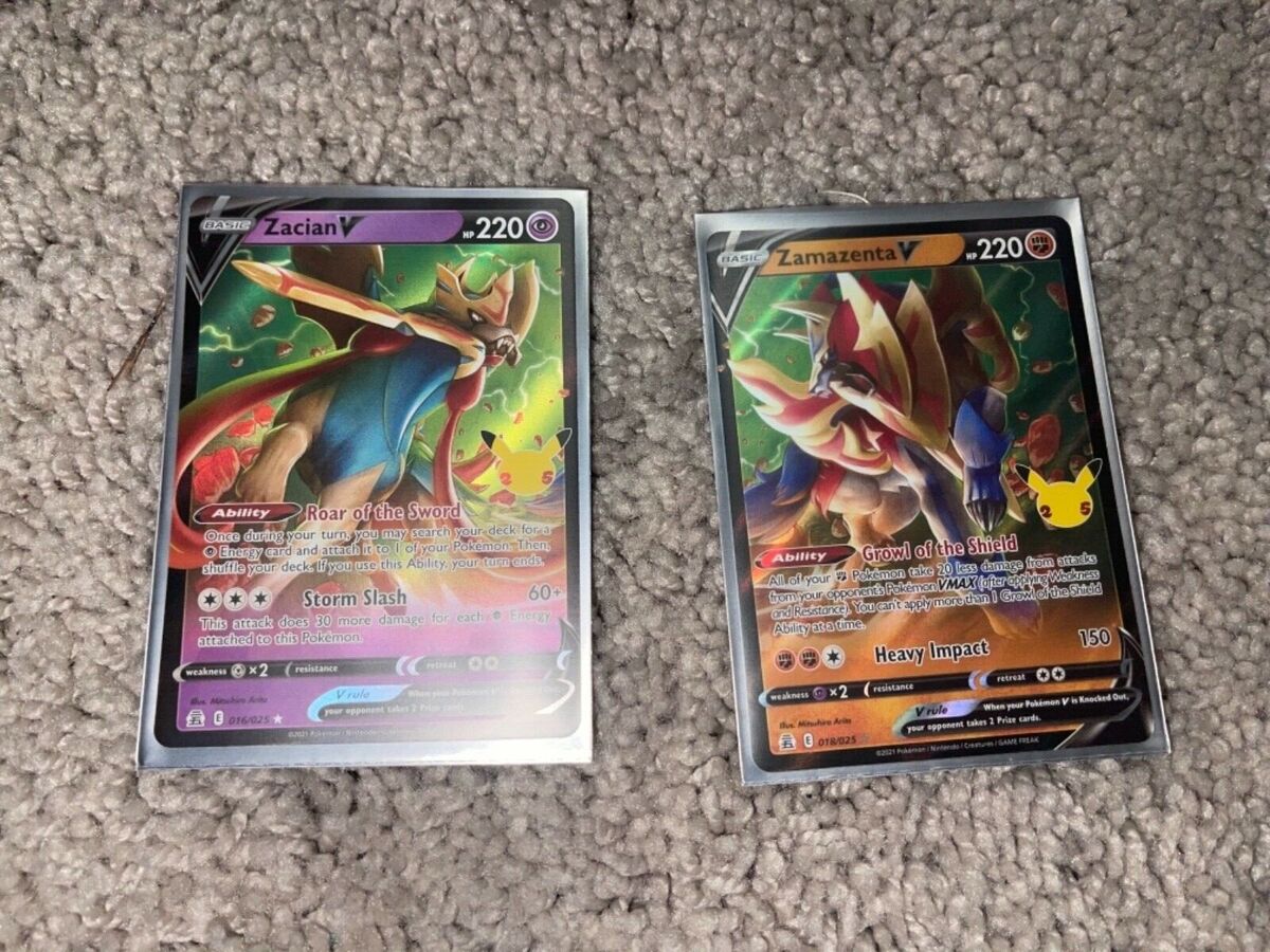  Pokemn Pokémon Zacian V & Zamazenta V - 2 Card Lot