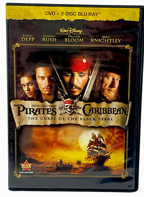 Pirates of the Caribbean: The Curse of the Black Pearl 3 Disc set 2 Bluray 1 DVD