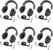 Califone 3068AV Switchable Stereo/Mono Headphones Pack of 6 , Black