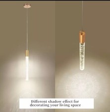 Gold LED Pendant Lighting Fixtures with Bubble Crystal 1 Hanging Pendant Light