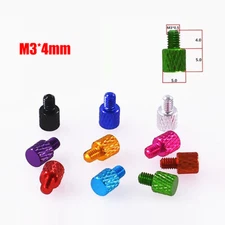M3*4mm Aluminum Alloy Knurled Thumb Screw Flat Head (Ø5*5mm) Hand Grip Knob Bolt