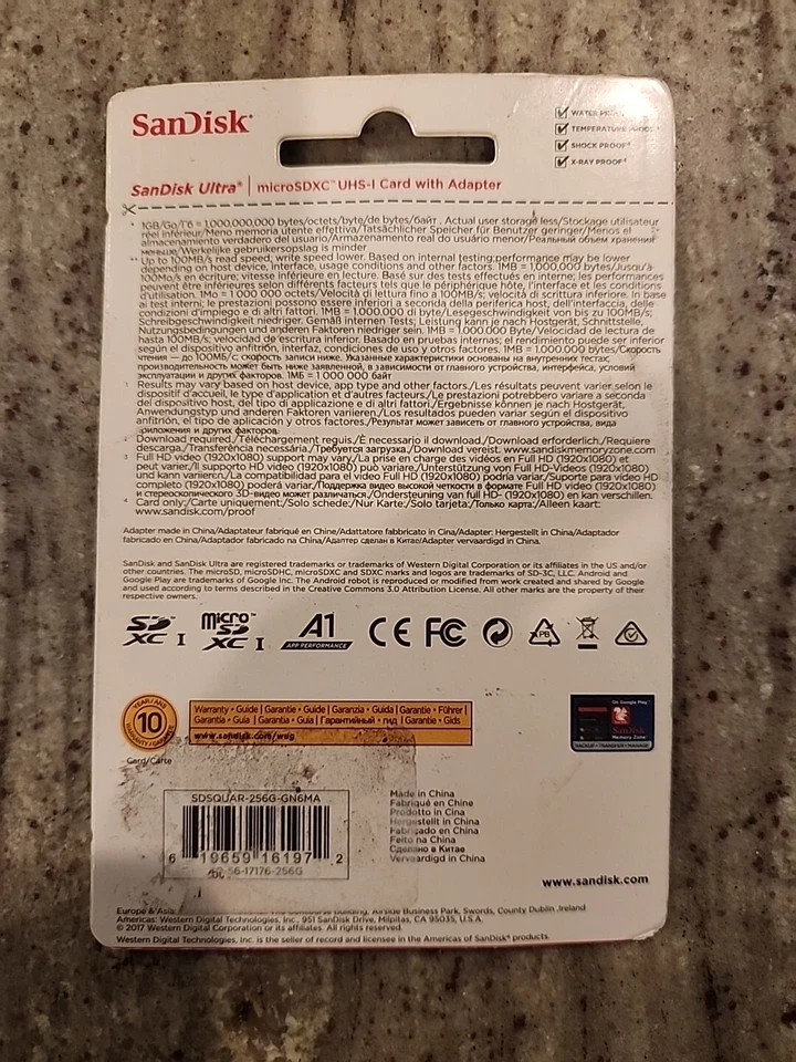 SanDisk Ultra 256 GB MicroSDXC UHS-1 Card with Adapter - Brand New - Image 2 of 2