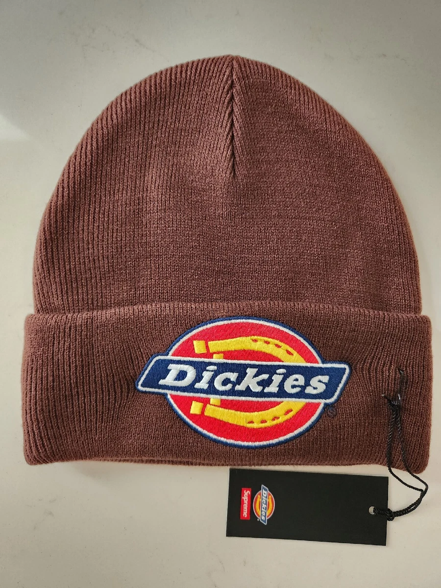 Authentic Supreme Dickies Embroidered Beanie Royal Red Knit Hat Skull Cap OS NEW